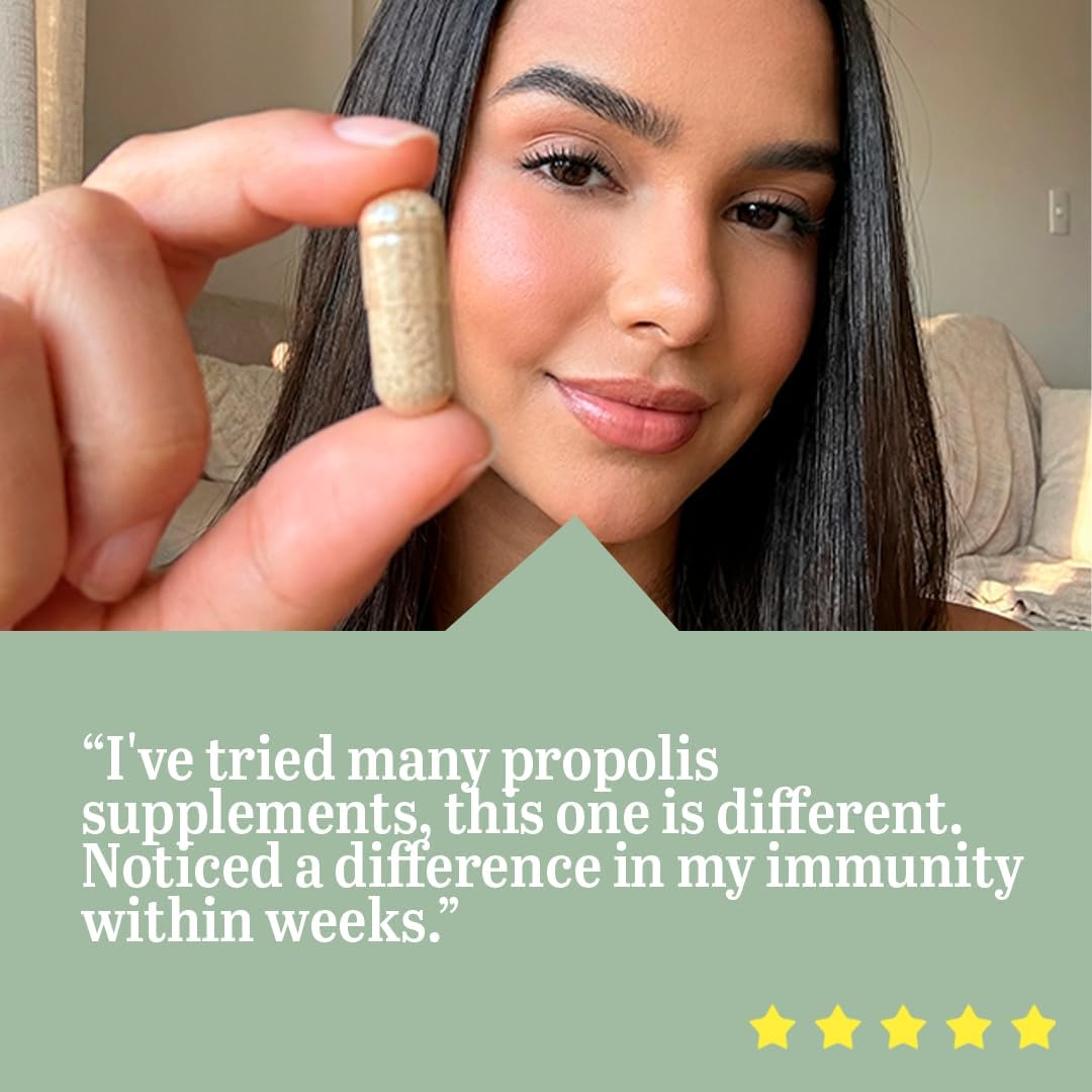 Beelife Green Propolis Capsules – 100% Brazilian Green Propolis, Immune Support, Antioxidant Booster – 120 Capsules (60-Day Supply) - görsel 6