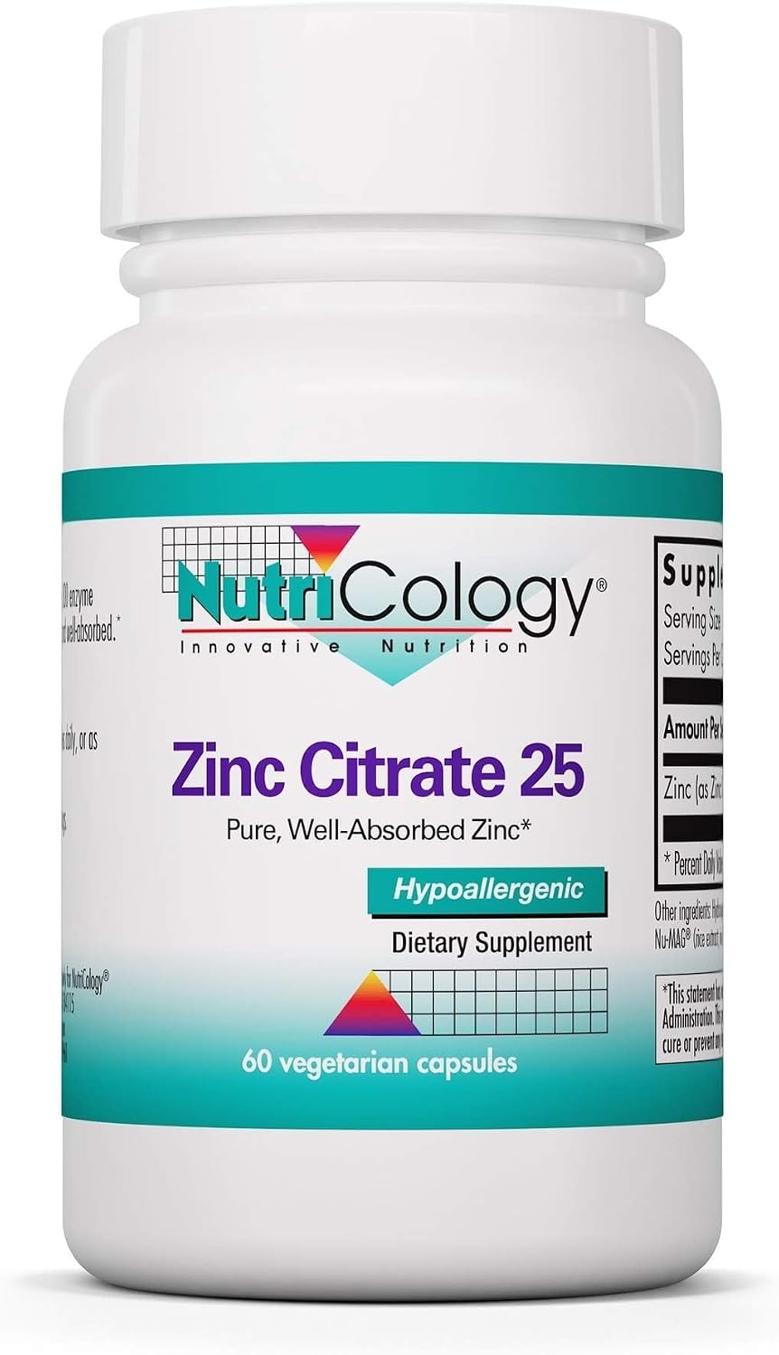 NutriCology Zinc Citrate – 25 mg, 60 Capsules - görsel 1