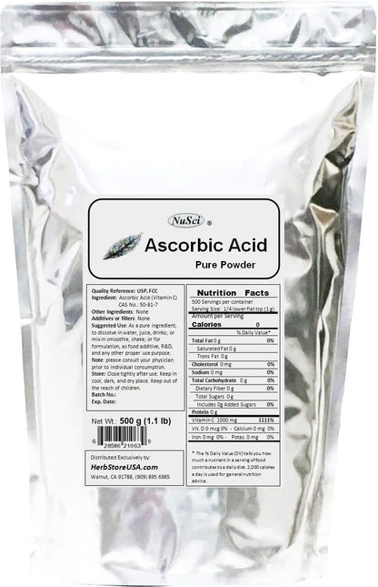 Ascorbic Acid Vitamin C Pure Powder - USP & FCC Quality (2270 g / 5 lb)