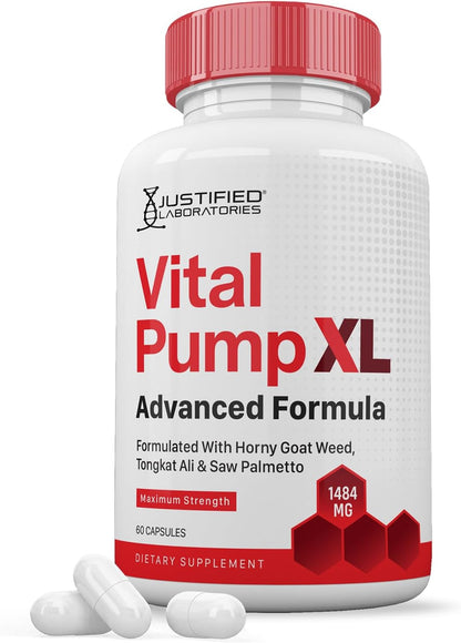 Vital Pump XL Pills 1484mg Advanced Formula Proprietary Blend for Men's Health 60 Capsules