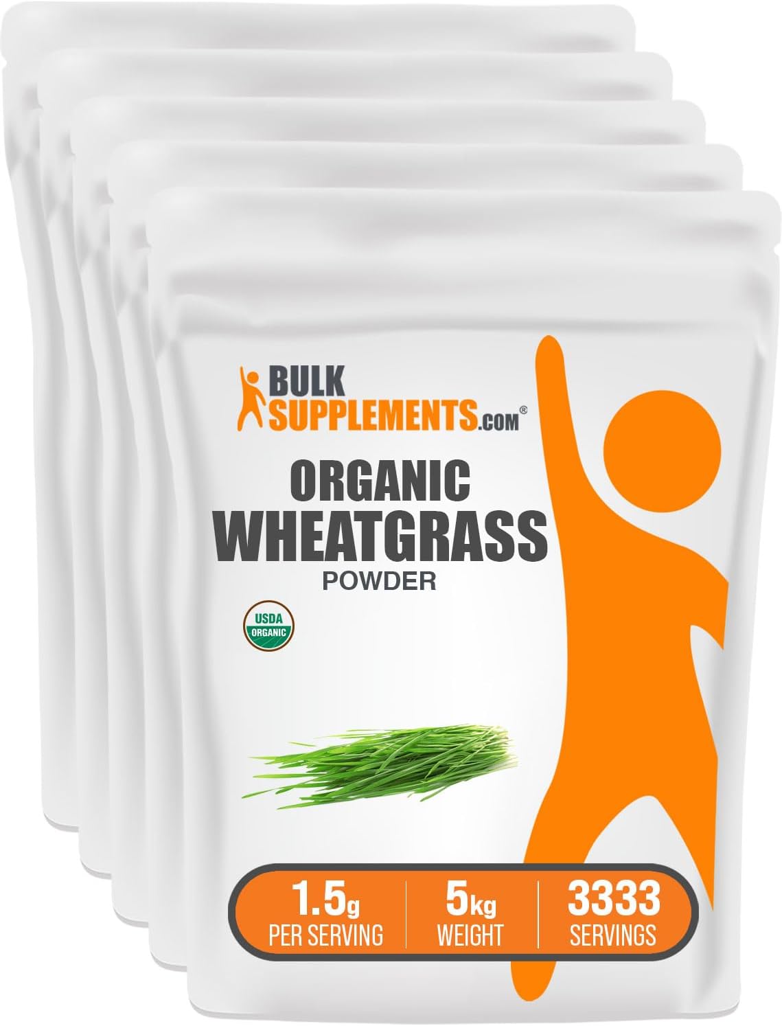 BulkSupplements.com Organic Wheatgrass Powder - Organic Super Greens Powder, Superfood Supplement - Vegan & Gluten-free, 1.5g per Serving, 100g (3.5 oz) - görsel 6