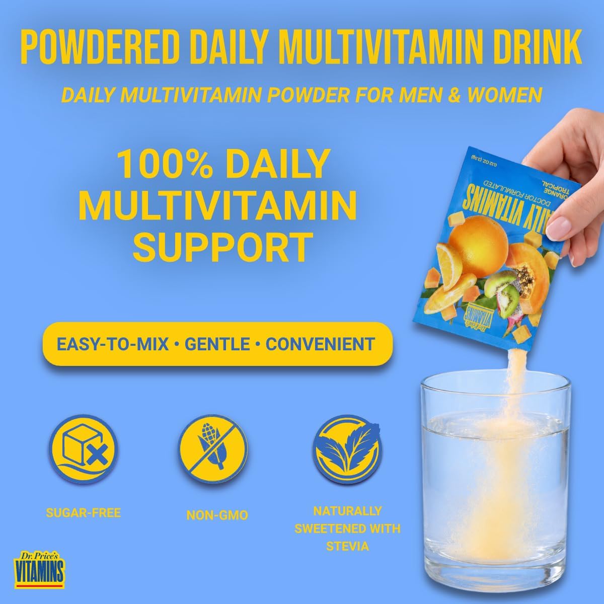 Dr. Price's Multivitamin for Women and Men | Tropical 30 Servings | Daily Supplement Powder with Vitamin C, B Complex & Minerals - görsel 3