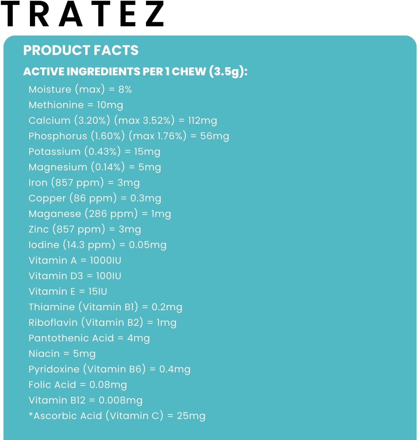TRATEZ Multivitamin for Dogs - 25-in-1 Daily Soft Chews with Essential Vitamins & Minerals - Immune, Skin, Joint, Heart & Digestive Support - 60 Chews - görsel 8