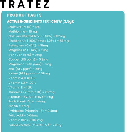TRATEZ Multivitamin for Dogs - 25-in-1 Daily Soft Chews with Essential Vitamins & Minerals - Immune, Skin, Joint, Heart & Digestive Support - 60 Chews