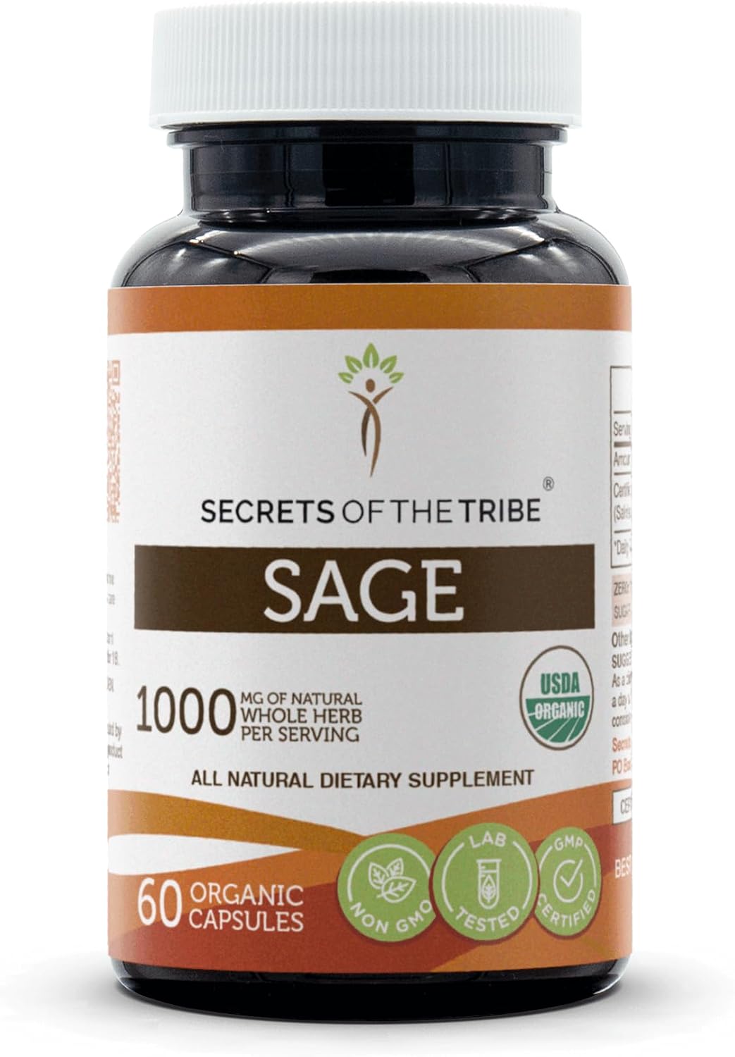 Secrets of the Tribe Sage Certified Organic Capsules – Organic Herbal Food Supplement – 120 Capsules - görsel 7