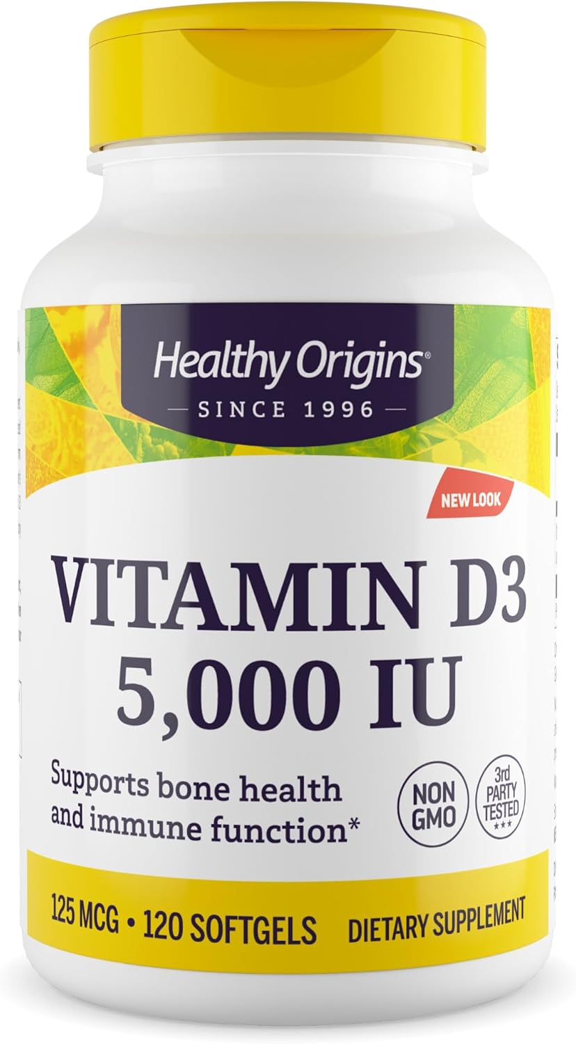 Healthy Origins Vitamin D3 5,000 IU Softgels - 360 Count - görsel 9