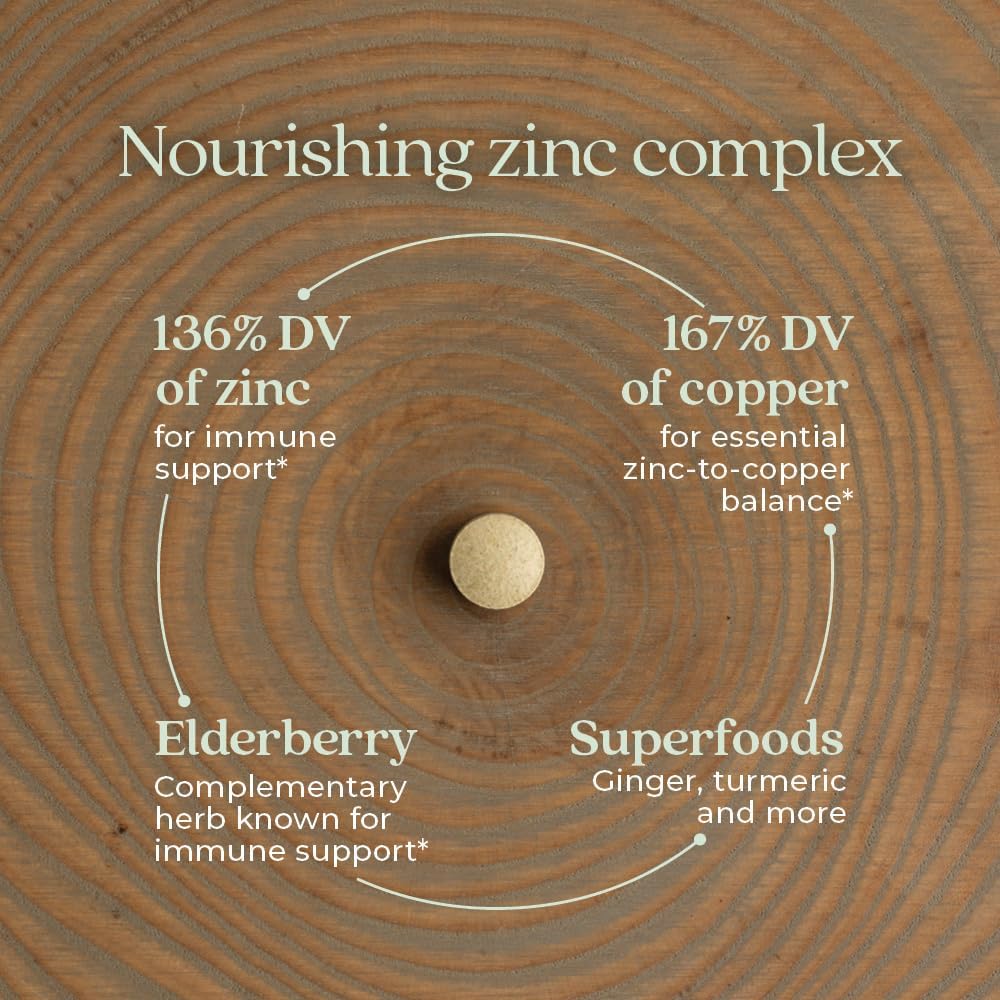 New Chapter Fermented Zinc Complex Food Supplement - One Daily for Immune Support and Skin Health with Copper - 60 Tablets - görsel 3