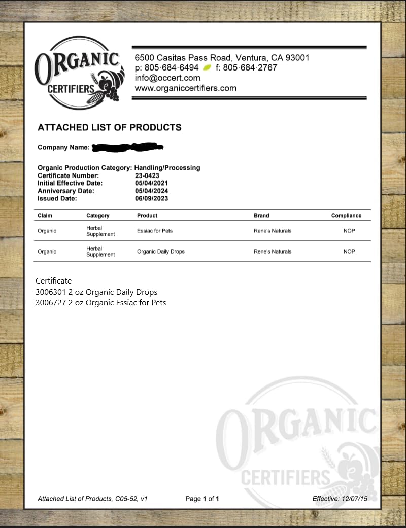 Essiac Original Tea USDA Organic Daily Drops – Alcohol-Free Concentrated Formula, 59ml - görsel 8