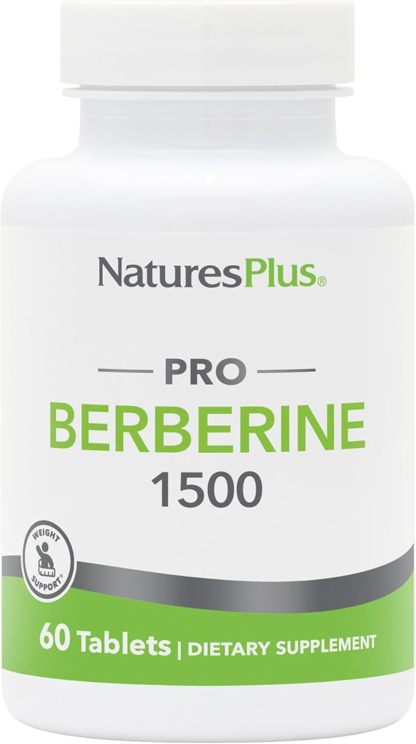 NaturesPlus PRO Berberine 1500 mg - 60 Tablets - Supports Healthy Metabolism - Non-GMO, Vegan & Gluten-free - 30 Servings - görsel 1