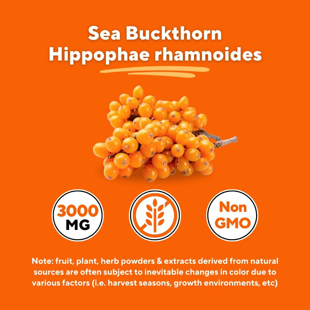 Organic Sea Buckthorn Extract Powder – Natural Omega 7, 3, 6, 9 for Heart, Skin & Immune Support | 100g - görsel 5