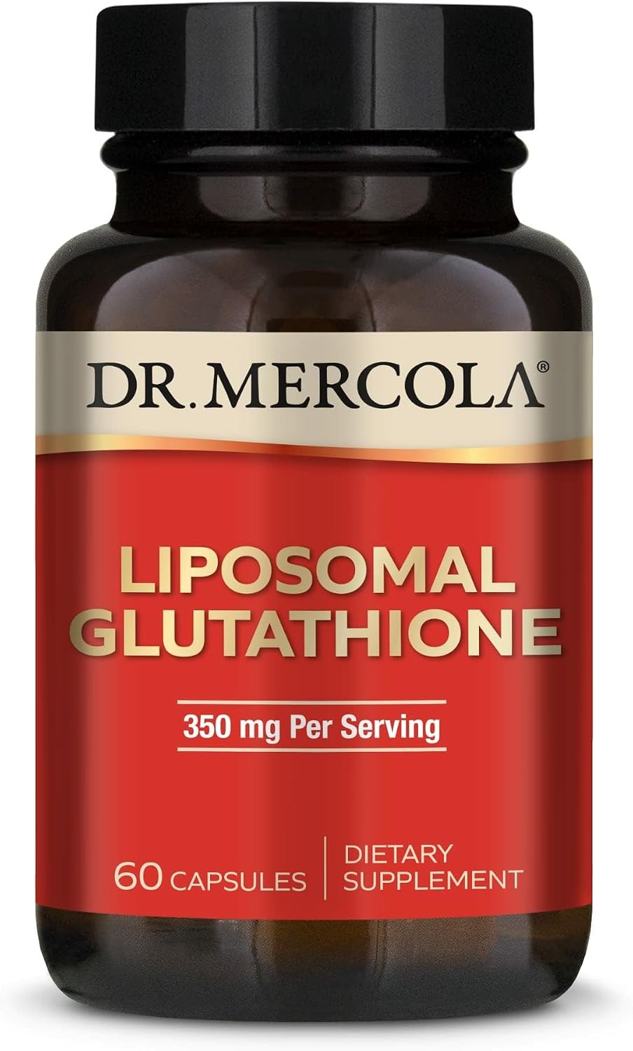 Dr. Mercola Liposomal Glutathione - 350 mg per Serving - Supports Normal Antioxidant Levels - High Absorption - Non-GMO, Gluten-Free & Soya-Free - 60 Capsules (30 Servings) - görsel 1