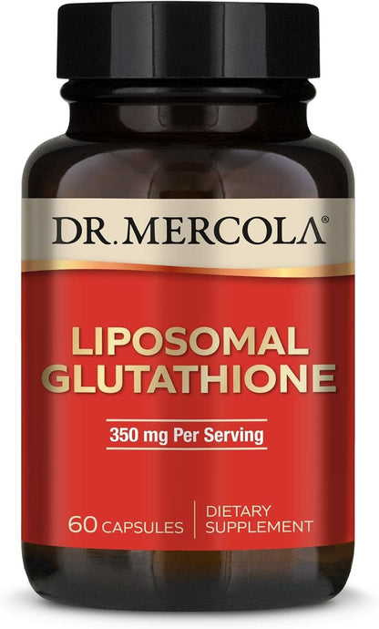 Dr. Mercola Liposomal Glutathione - 350 mg per Serving - Supports Normal Antioxidant Levels - High Absorption - Non-GMO, Gluten-Free & Soya-Free - 60 Capsules (30 Servings)
