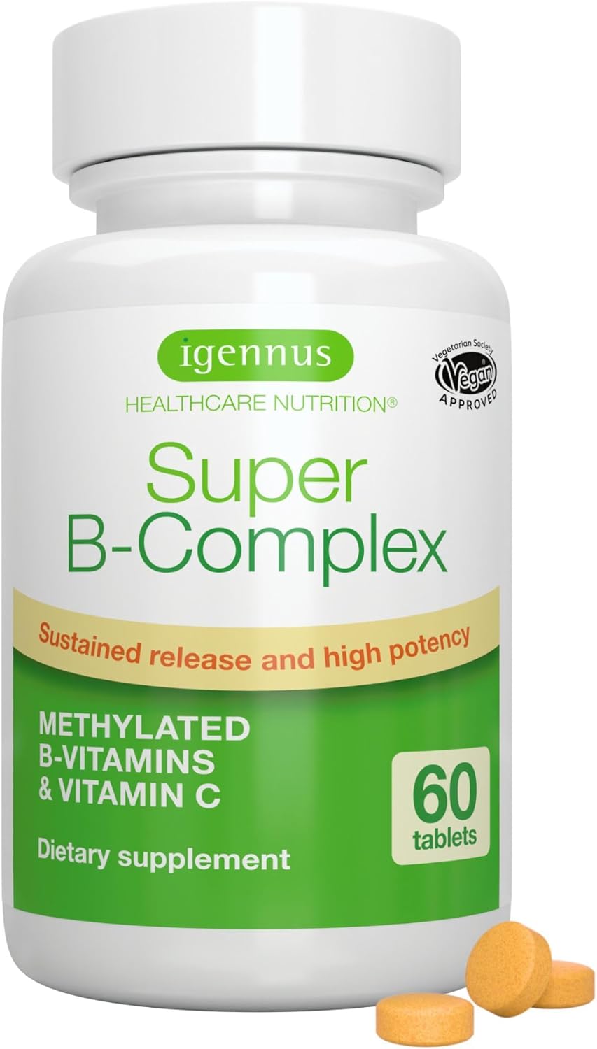 Igennus High Absorption Super B-Complex - Methylated & Active B Vitamins, Sustained Release, 60 Tablets - görsel 1
