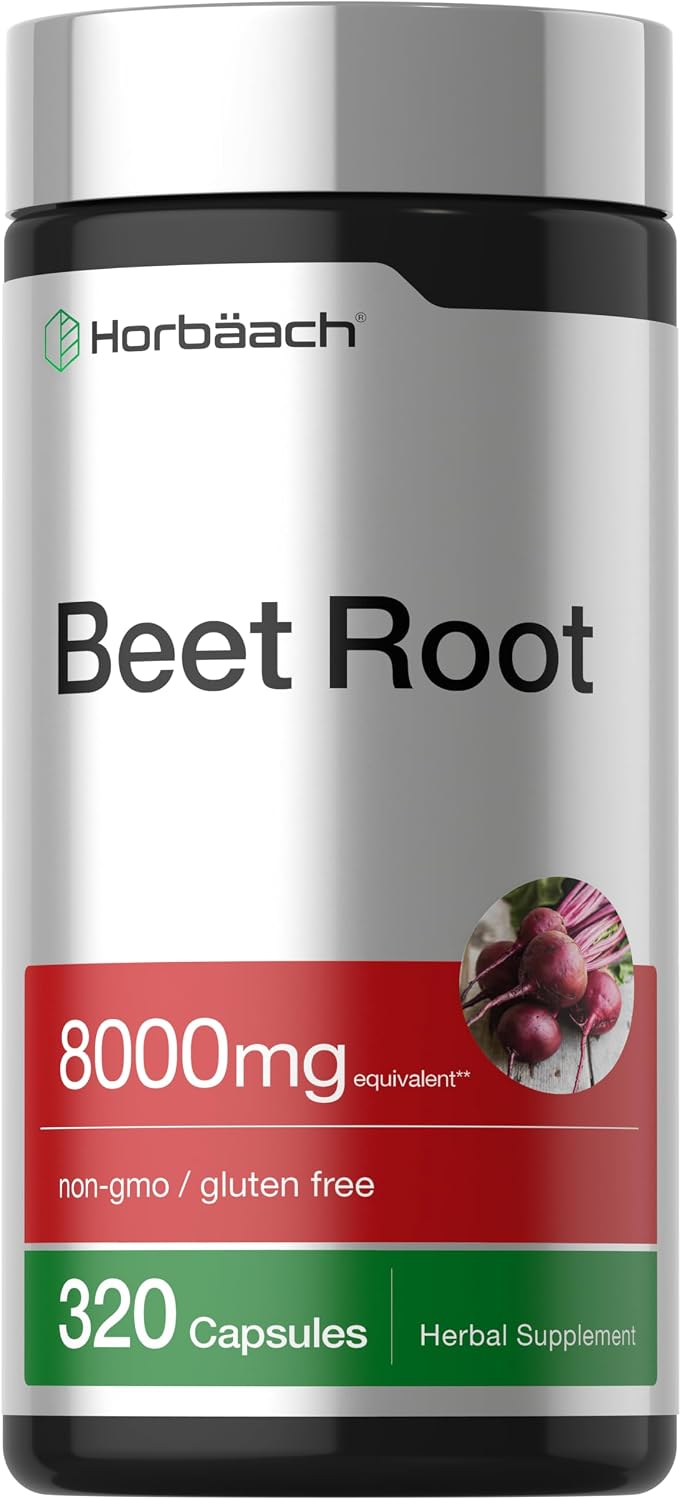 Horbäach Beet Root Powder Capsules | 320 Capsules | High Potency Herbal Extract Supplement - görsel 1