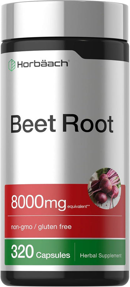 Horbäach Beet Root Powder Capsules | 320 Capsules | High Potency Herbal Extract Supplement