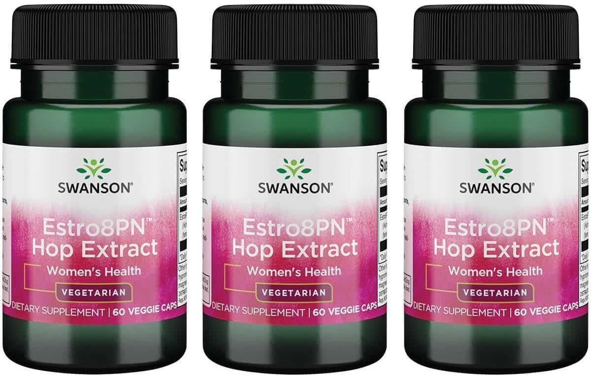 Swanson Estro8Pn Hop Extract 10 mg 60 Veg Capsules (3 Pack) - görsel 1