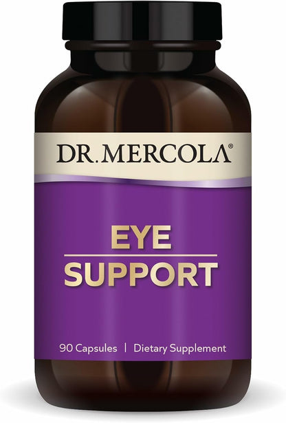 Dr. Mercola Eye Support – Supports Eye & Vision Health with Lutein, Zeaxanthin, Organic Astaxanthin & Black Currant – Non-GMO, Gluten-Free & Soya Free – 90 Capsules