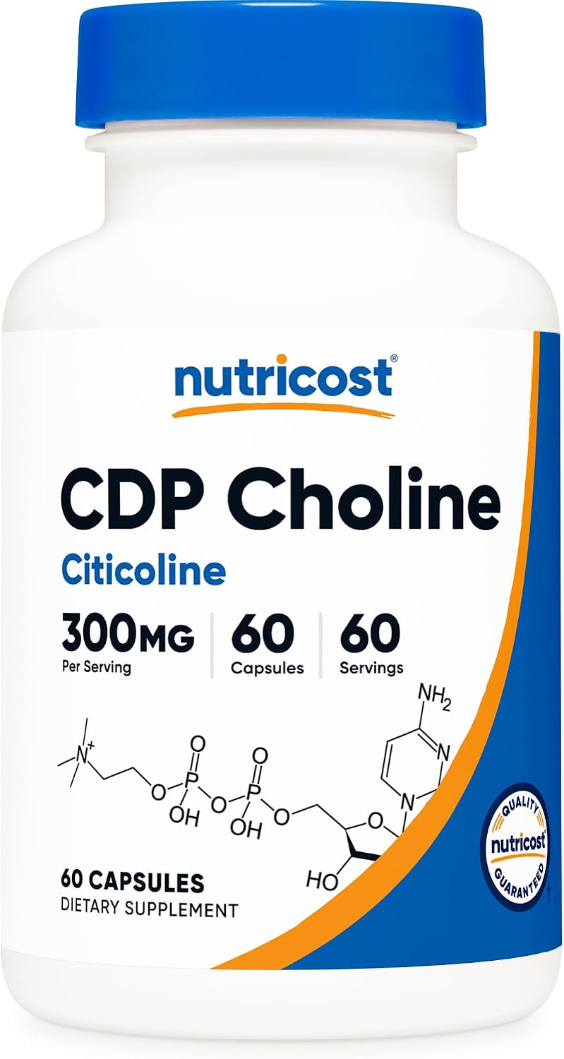 Nutricost CDP Choline (Citicoline) 300mg, 60 Vegetarian Capsules - görsel 1