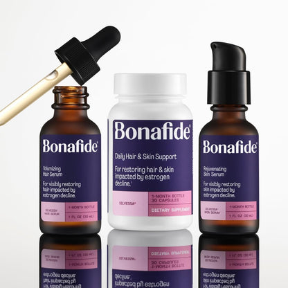 Bonafide Silvessa Hair and Skin Support Capsules – Hormone-Free Daily Nourishment for Menopause – 90 Day Supply