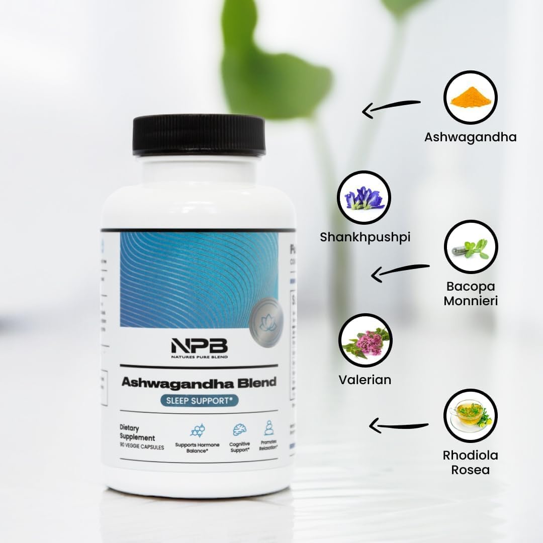 Nature's Pure Blend Organic Ashwagandha Complex – Stress and Mood Support – 60 Vegan Capsules - görsel 6