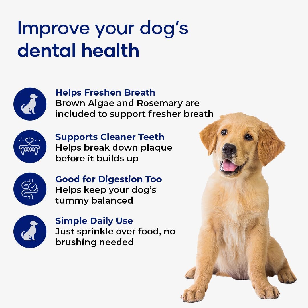 Aniwell Dog Dental Powder - Herbal Extract Formulation for Fresh Breath, Plaque & Tartar Support | No Brushing Required | Daily Dog Breath Freshener for All Breeds - görsel 4