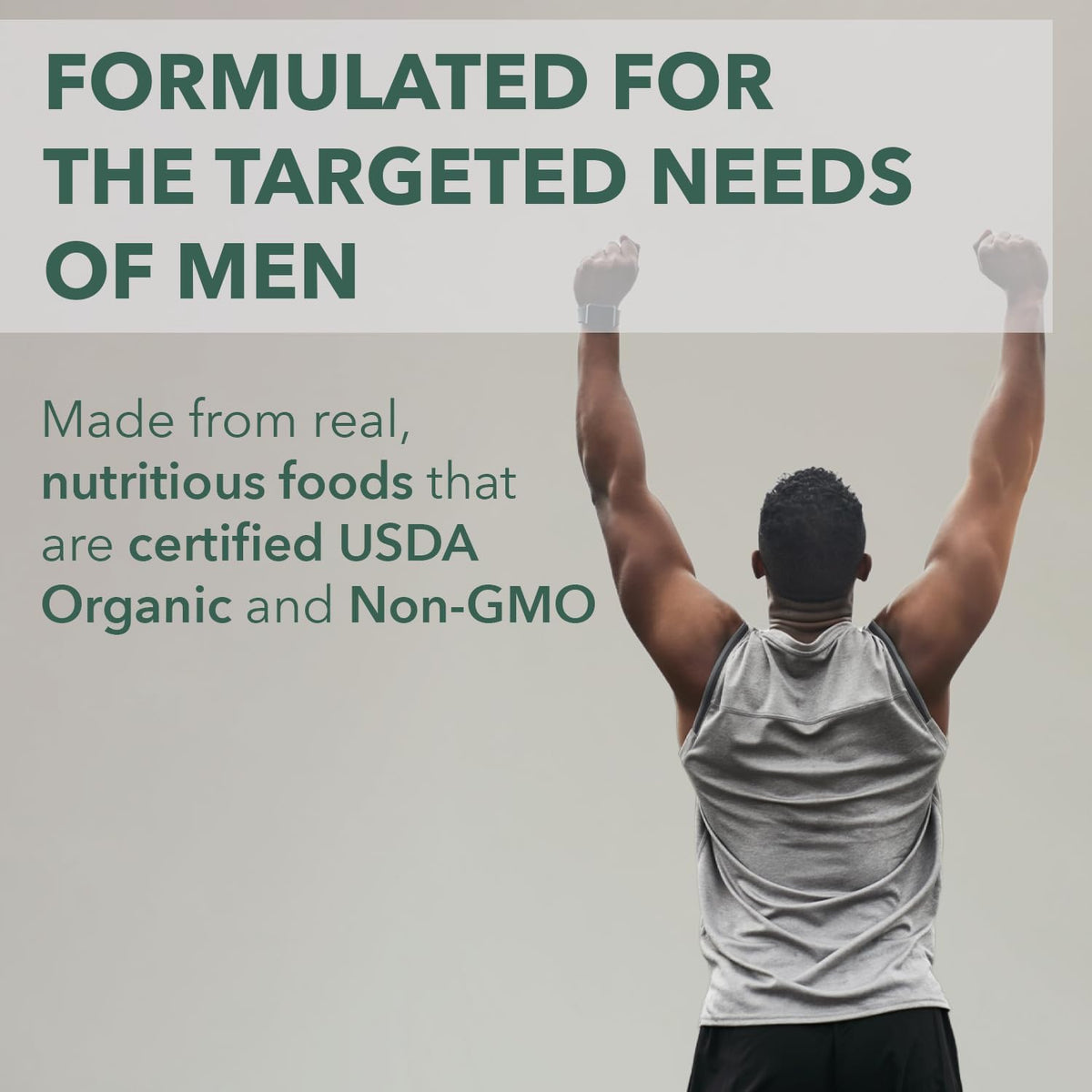 PlantFusion Organic Multivitamin for Men – One Daily Whole Food Blend – Vegan, Non-GMO, Gluten-free & Dairy-free – 60 Tablets - görsel 3