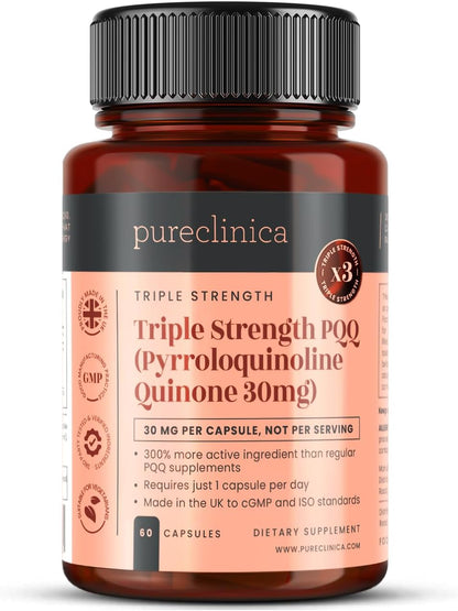 Triple Strength PQQ 30 mg – 60 Vegetable Capsules