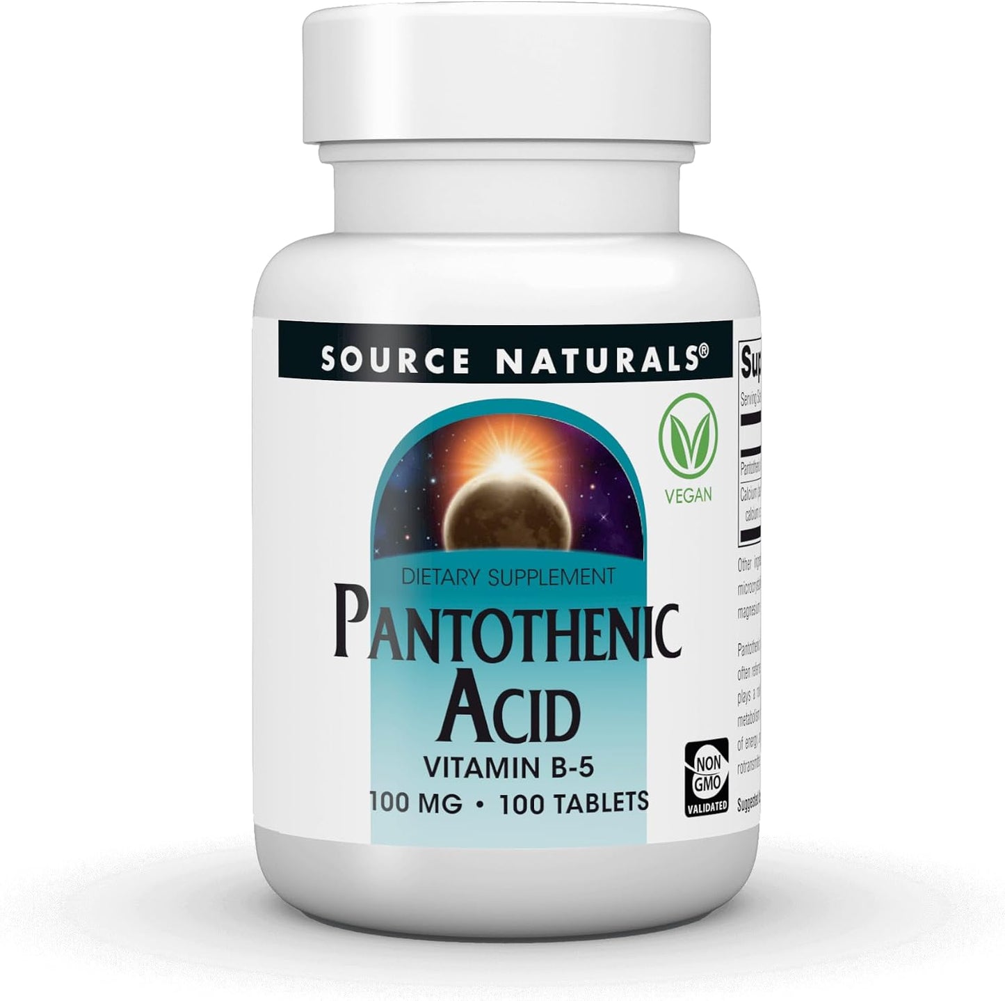 Source Naturals Pantothenic Acid 100 mg - Vitamin B5 Supplement (100 Tablets) - görsel 1