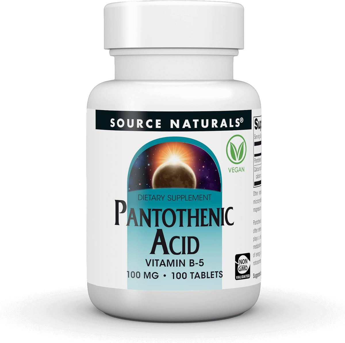 Source Naturals Pantothenic Acid 100 mg - Vitamin B5 Supplement (100 Tablets) - görsel 1