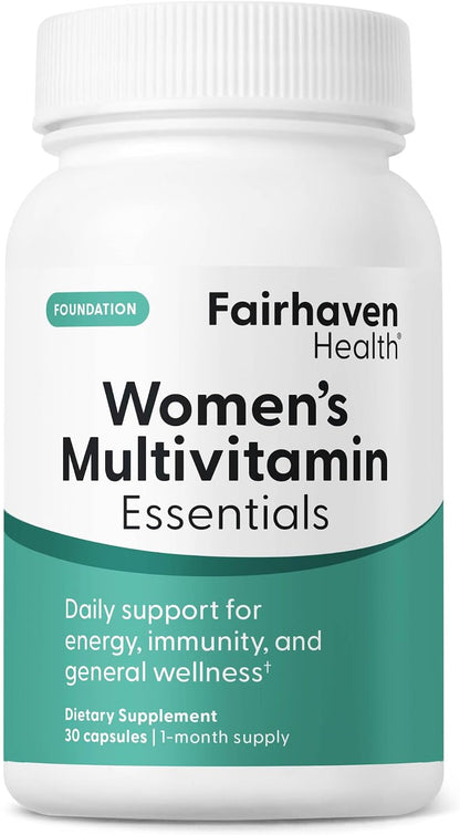 Fairhaven Health Women's Multivitamin Essentials | Once Daily Multivitamin for Women | Vegan, Gluten-free | 30 Capsules