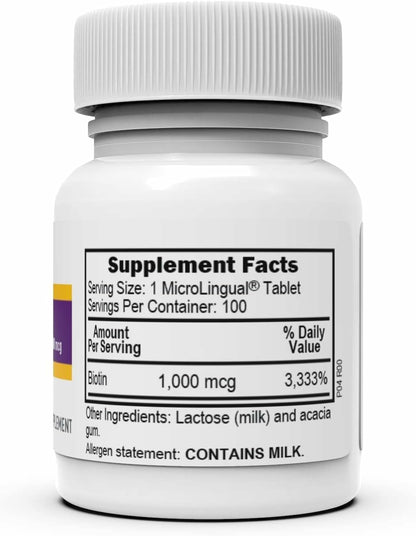 Superior Source Biotin 1000 mcg MicroLingual Quick-Dissolve Tablets, 100 Tablets