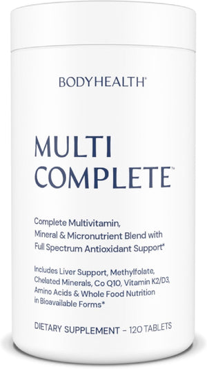BodyHealth Multi Complete (120 Count) Daily Multivitamin for Men and Women with Whole Foods, Minerals, Antioxidants, Organic – Image 1