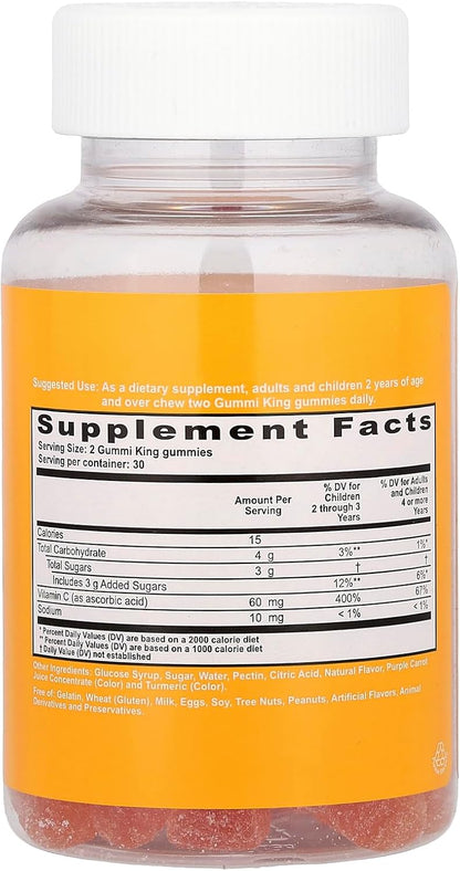 Gummi King Vitamin C Gummies, Orange, 60 Count