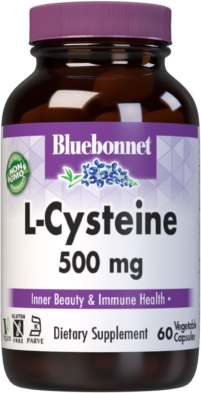 Bluebonnet Nutrition L-Cysteine 500mg, Free-Form Amino Acid – 60 Vegetable Capsules - görsel 1