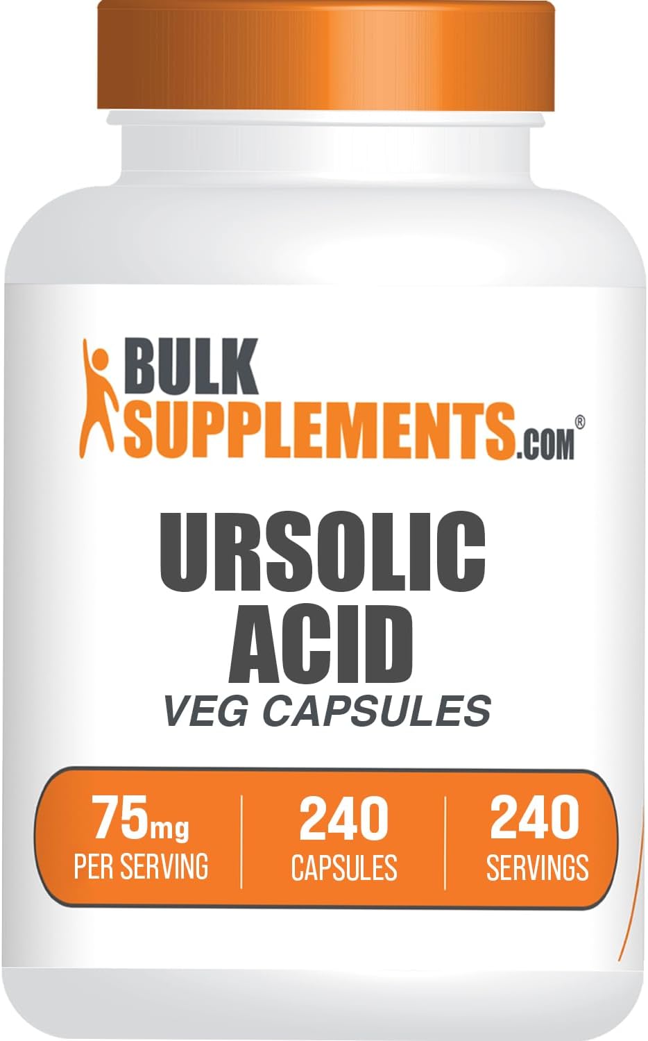 BulkSupplements Ursolic Acid Capsules – 75mg, 240 Capsules, Vegan - görsel 1