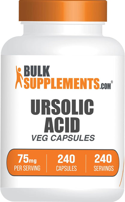 BulkSupplements Ursolic Acid Capsules – 75mg, 240 Capsules, Vegan