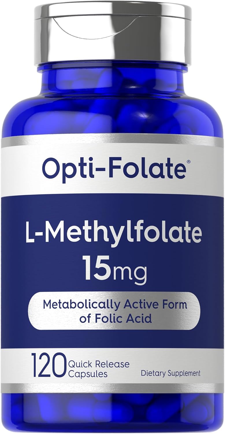 Carlyle L Methylfolate 15mg | 120 Capsules | Value Size | High Strength | Active Folate (5-MTHF) | Non-GMO, Gluten-free Supplement | by Opti-Folate - görsel 1