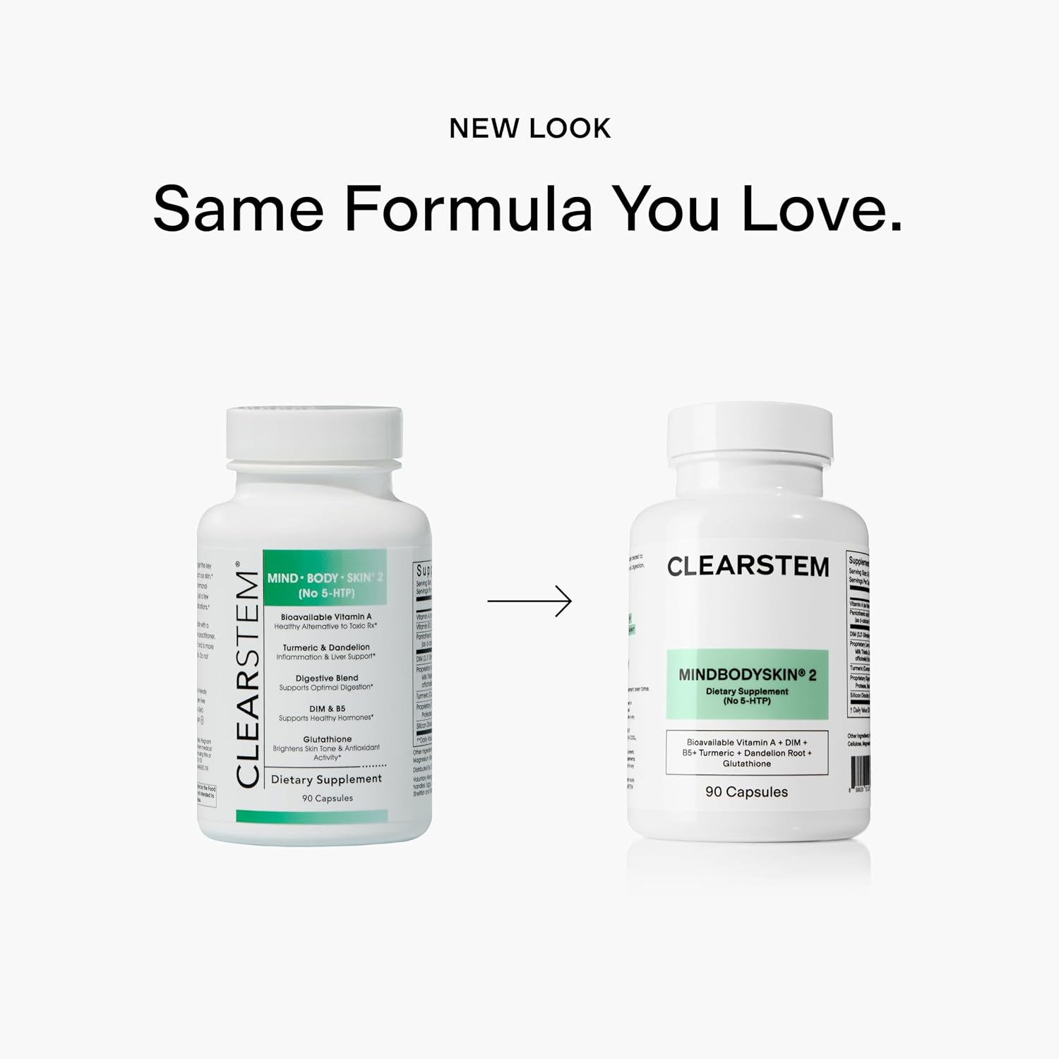 CLEARSTEM - MINDBODYSKIN Hormonal Acne Supplement (No 5-HTP) - Natural DIM Supplement - Skin care Vitamins - Hormone Balance, Antioxidants - Gluten-Free, Cruelty-Free - 30 Servings, 90 Capsules - görsel 9