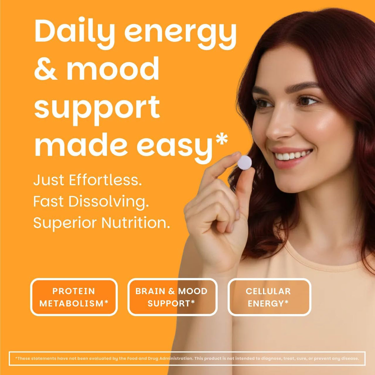 EZ Melts Vitamin B6 – Nervous System & Heart Health – Orange Blast – 60 Dissolvable Tablets - görsel 2