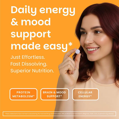 EZ Melts Vitamin B6 – Nervous System & Heart Health – Orange Blast – 60 Dissolvable Tablets
