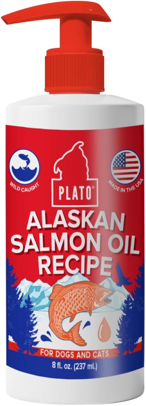 PLATO Wild Alaskan Salmon Oil Kibble Topper - Enhance Dog Food with Omega 3 & 6 Fatty Acids - For Healthy Skin & Coat - 946 ml - görsel 8