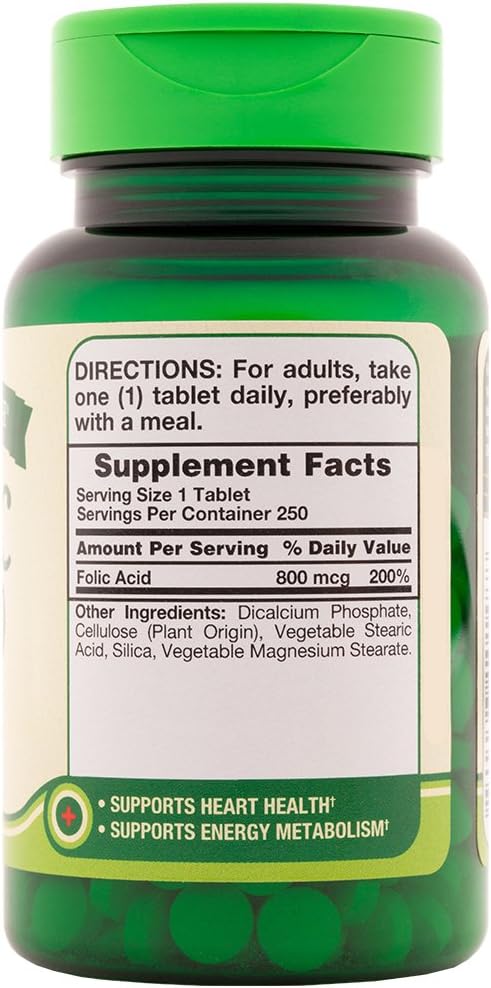 Nature's Truth Folic Acid 800 mcg 250 Tablets (Pack of 3) - görsel 2