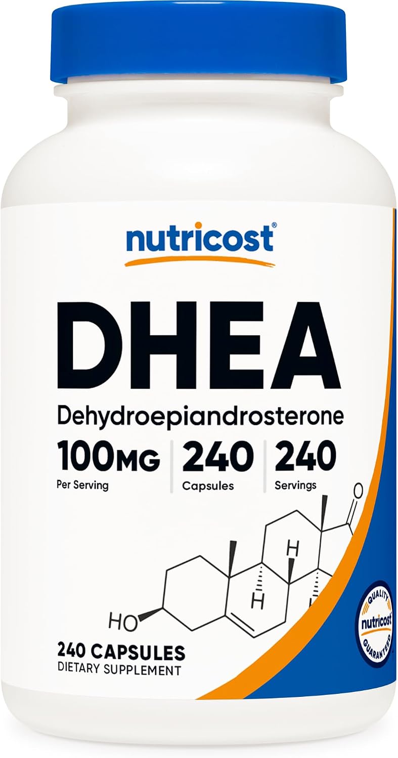Nutricost DHEA 100mg, 240 Capsules - Gluten-free, Soya-free, Non-GM Supplement - görsel 1