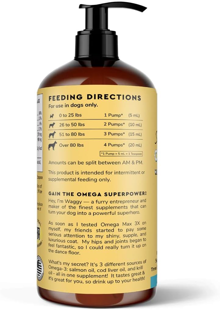 Wonder Paws Fish Oil for Dogs – Omega-3 from Alaskan Salmon, Cod & Krill Oil – EPA DHA Fatty Acids – Liquid Supplement (946 ml) - görsel 9