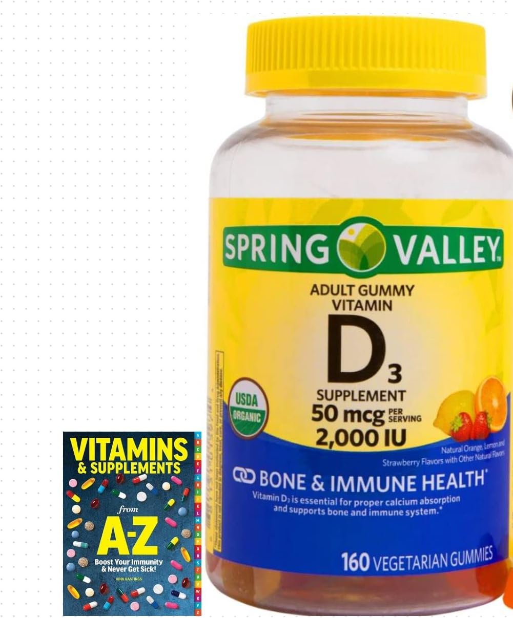 Spring Valley Vegetarian Vitamin D3 Gummies, 2000 IU, 50 mcg, 160 Count - görsel 1
