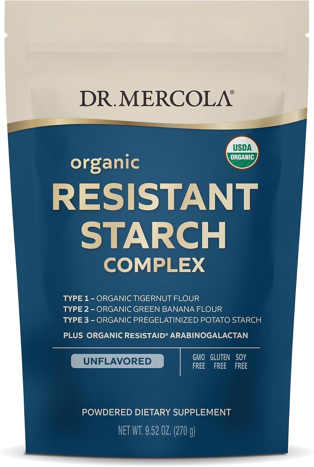 Dr. Mercola Organic Resistant Starch Complex – Gut & Immune Health, 270 g (30 Servings) - görsel 1