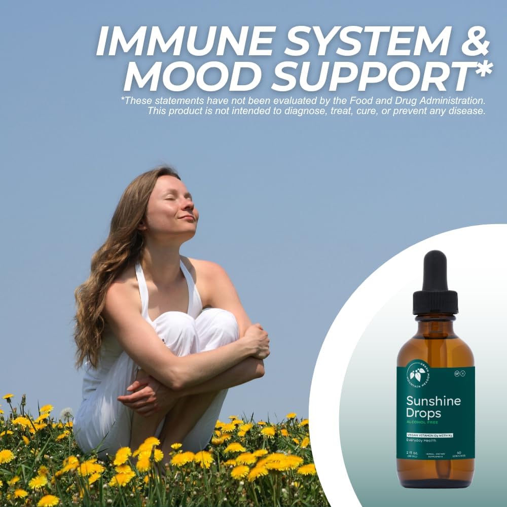 Mountain Meadow Herbs Sunshine Drops – Vegan Vitamin D3 Tincture for Bones & Immune Support (2 oz) - görsel 3