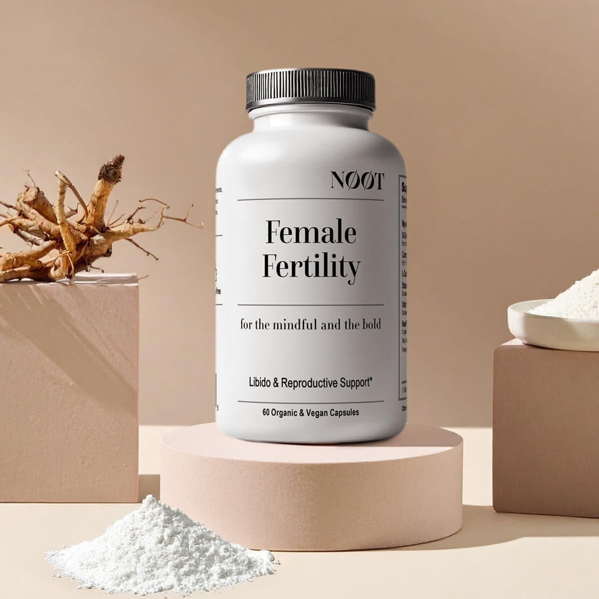 NOOT Conception & Female Fertility Support – Fertility Supplements for Hormonal Balance with Myo-Inositol, D-Chiro Inositol, Shatavari, Vitex & CoQ10, Vegan Formula for Women & Future Mum – 60 Capsules - görsel 3