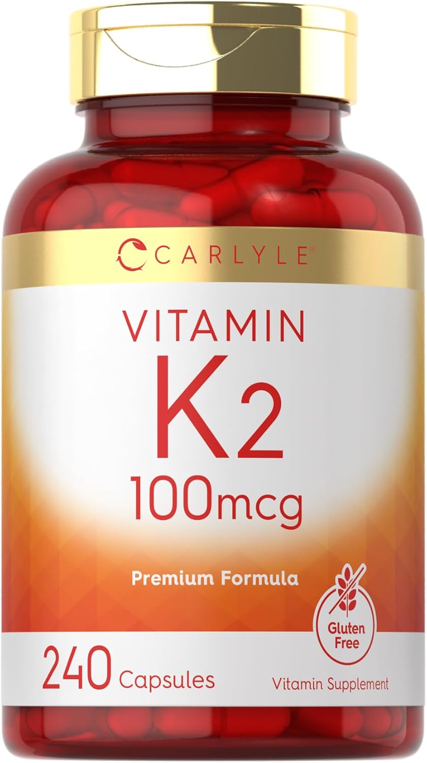 Carlyle Vitamin K2 Food Supplement 100 mcg, MK-4, 240 Capsules - Non-GM & Gluten-free - görsel 1