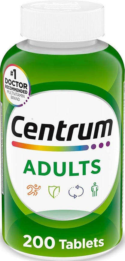Centrum Adult Multivitamin and Multimineral Supplement with Antioxidants, Zinc, Vitamin D3 and B Vitamins - 200 Tablets
